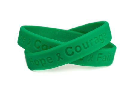 Wristbands Hope Faith Courage Green - Support Store