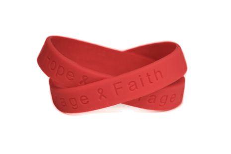 Wristbands Hope Faith Courage Red - Support Store