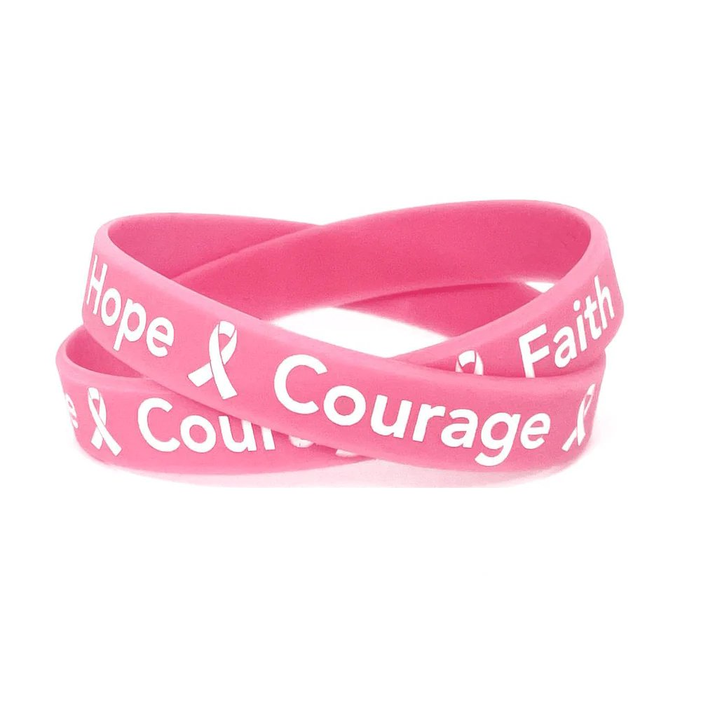 Wristbands Hope Faith Courage Pink - Support Store