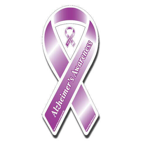 Alzheimer's Awareness Ribbon Lapel Pin – Purple & Gold Pewter Pin