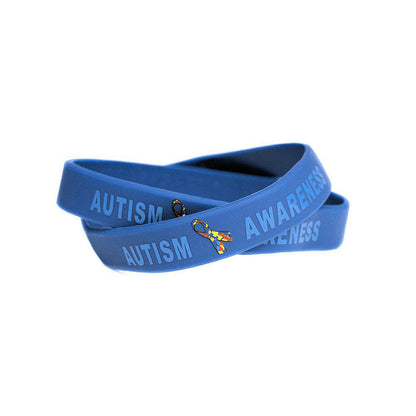 "Autism Awareness" Rubber Bracelet Wristband - Adult 8" - Support Store