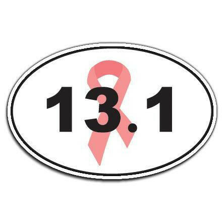 Breast Cancer Awareness 13.1 Half Marathon Pink Ribbon Car Magnet - Support Store