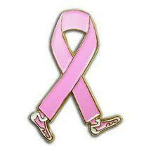 Breast Cancer Awareness Pink Ribbon Walk Run Lapel Pin - Support Store