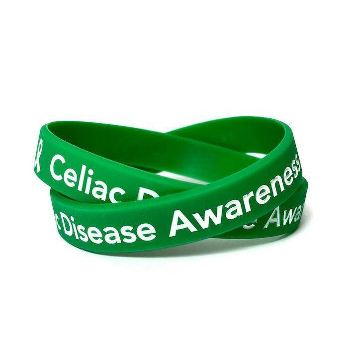 Celiac Disease Awareness green wristband - Adult 8" - Support Store