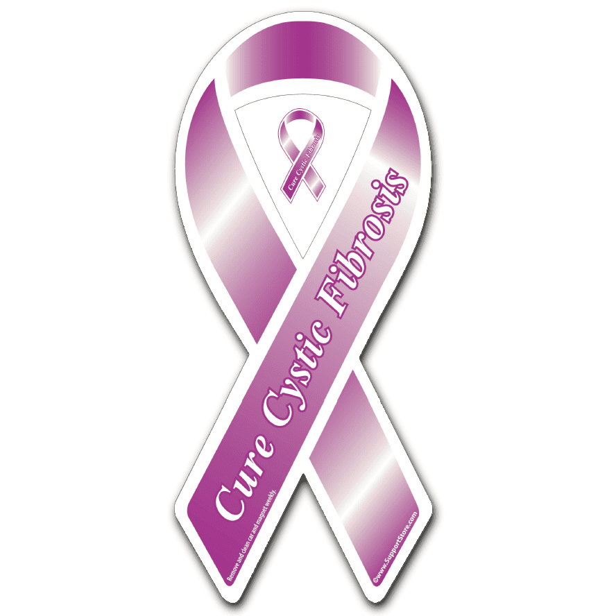 Cure Cystic Fibrosis Purple Ribbon Magnet - Support Store