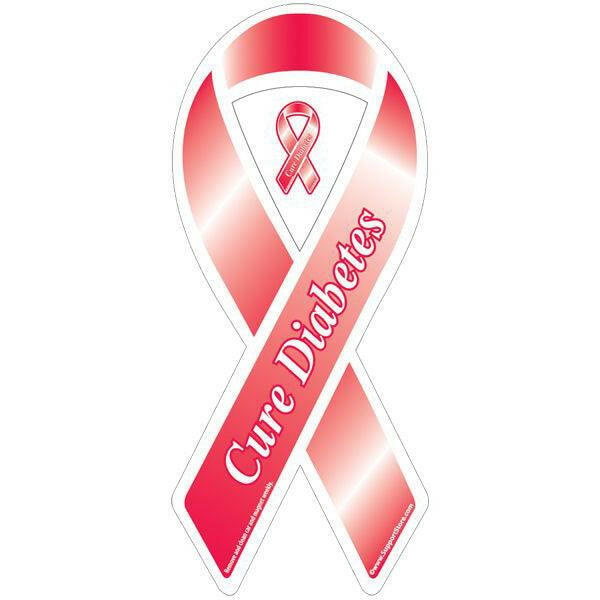 Cure Diabetes Red Ribbon Magnet - Support Store