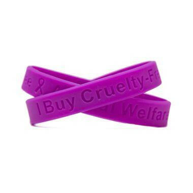I Buy Cruelty-Free - Animal Welfare Purple Wristband - Adult 8" - Support Store
