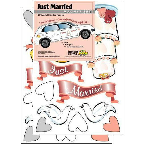 Just Married Wedding Car Magnet Set - Support Store