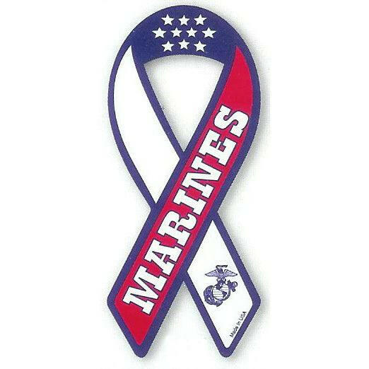 Marines Military Ribbon Car Magnet - Support Store