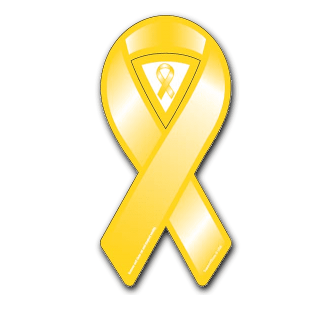 Mini Yellow Ribbon Car Magnet - 2" x 4" - Support Store