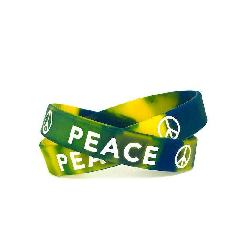 Peace Rubber Bracelet Wristband - Tie-Dye - Youth 7" - Support Store