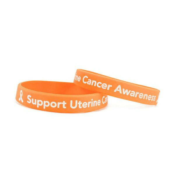 Support Uterine Cancer Awareness Rubber Wristband - Adult 8" - Support Store