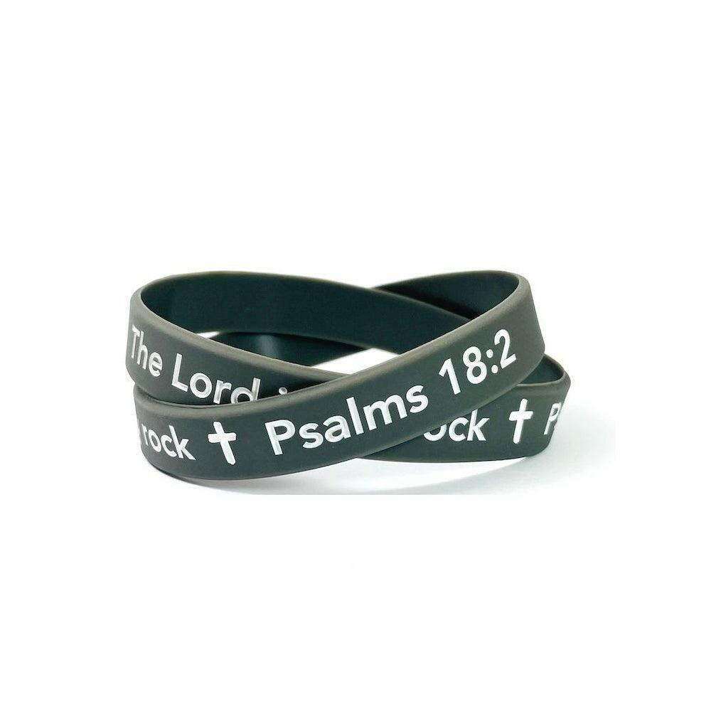 The Lord is my rock Psalms 18:2 Wristband White Letters - Support Store