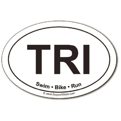 TRI Swim Bike Run Oval Car Magnet - Support Store