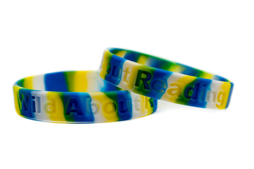 Wild About Reading Wristband - Tie-Dye - Youth 7" - Support Store