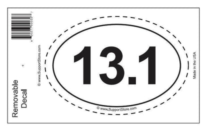 13.1 Half Marathon Bumper Sticker Decal - Oval - Support Store