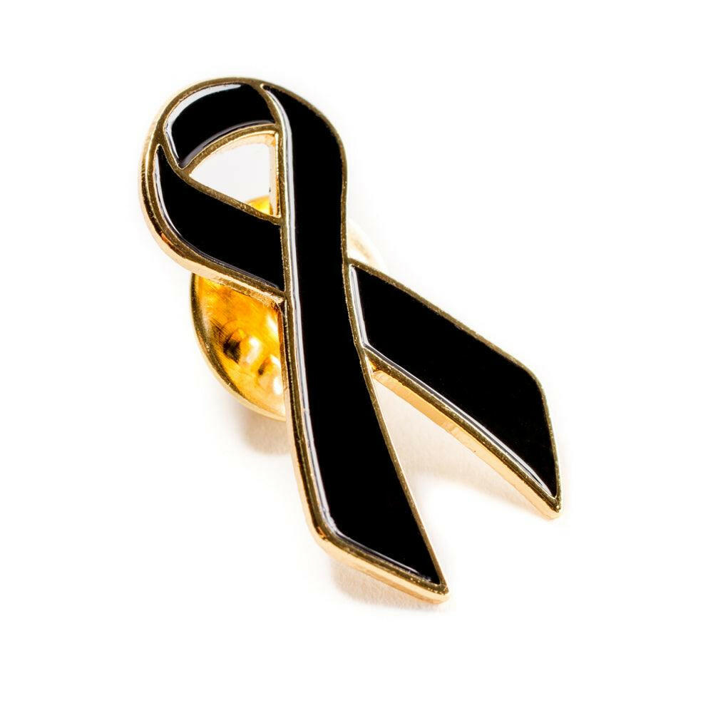 Black Ribbon Lapel Pin - Support Store
