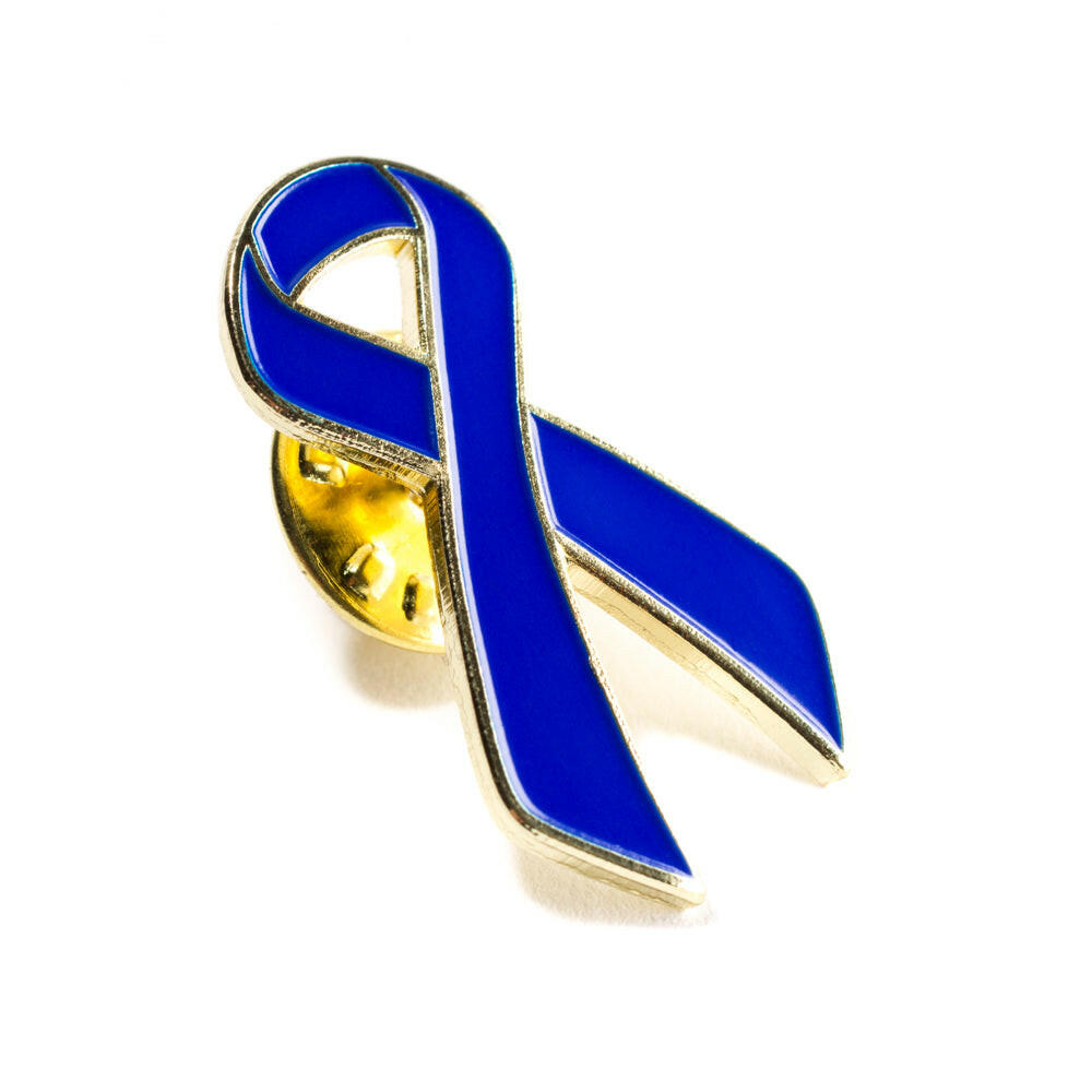 Blue Ribbon Lapel Pin - Support Store