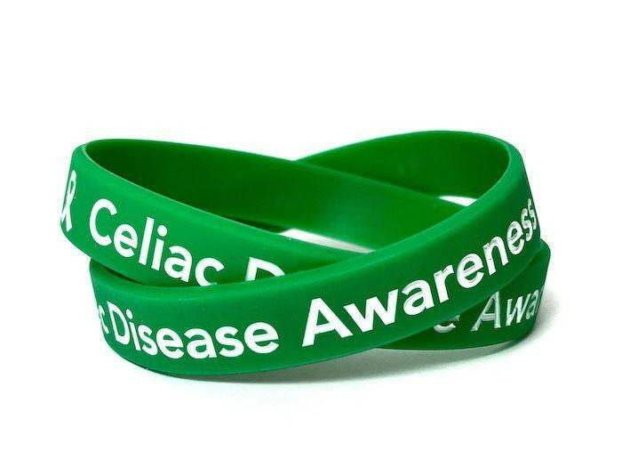 Celiac Disease Awareness green wristband - Adult 8" - Support Store