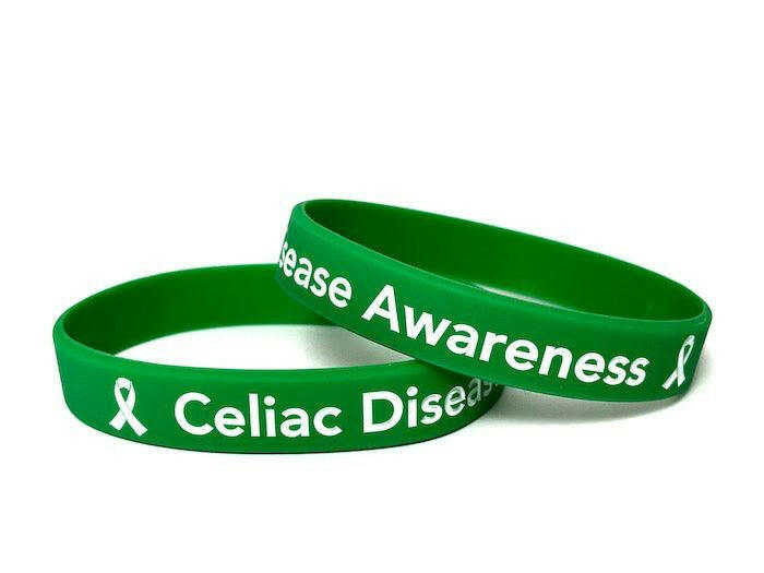 Celiac Disease Awareness green wristband - Adult 8" - Support Store