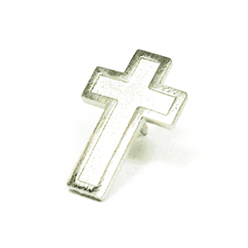 Christian Cross Lapel Pin Silver - Support Store