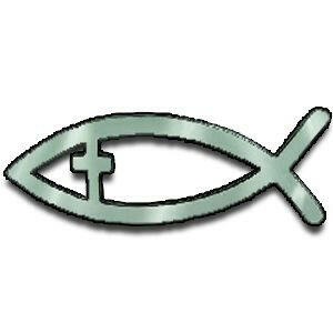 Christian Fish with Cross Emblem - Large - Magnetic - Support Store