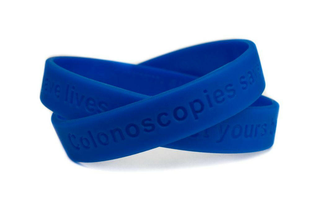 Colonoscopies save lives - get yours behind you wristband - Adult 8" - Support Store