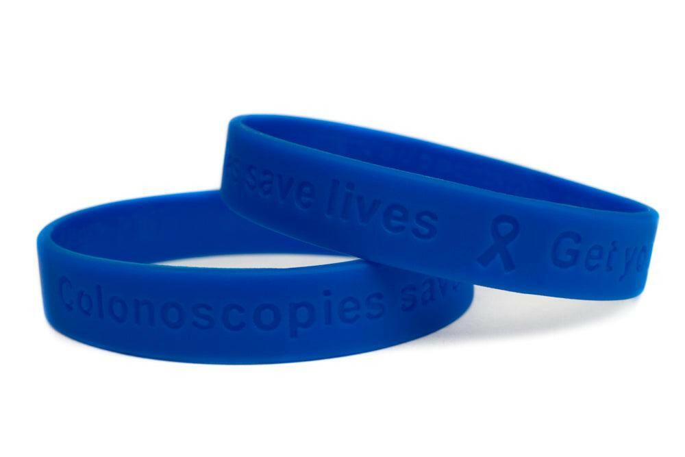 Colonoscopies save lives - get yours behind you wristband - Adult 8" - Support Store