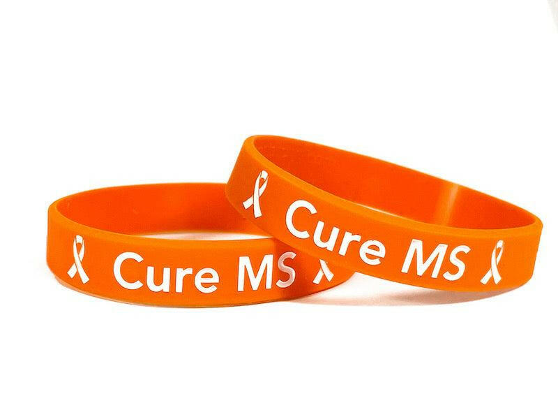 Cure MS Orange Rubber Bracelet Wristband - Youth 7" - Support Store
