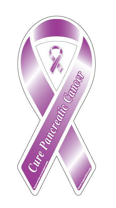 Cure Pancreatic Cancer Purple Ribbon Car Magnet - Support Store