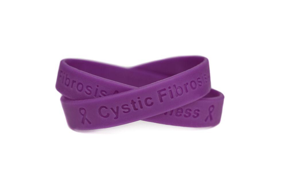 Cystic Fibrosis Awareness Purple Rubber Bracelet Wristband - Adult 8" - Support Store
