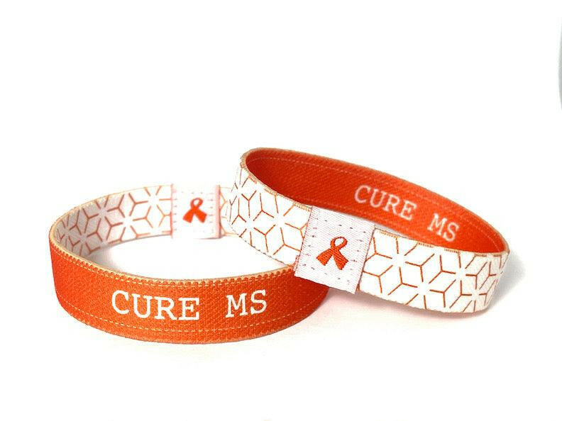 Eco Elastic Cure MS Orange Fabric Wristband - 8" Adult - Support Store