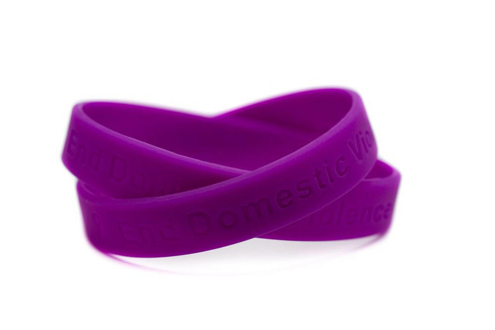 End Domestic Violence purple wristband - Adult 8" - Support Store