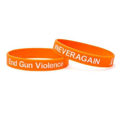 End Gun Violence #NEVERAGAIN Orange Wristband - Adult 8" - Support Store