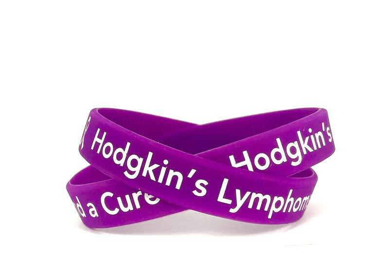 Find a Cure - Hodgkin's Lymphoma purple wristband - Adult 8" - Support Store