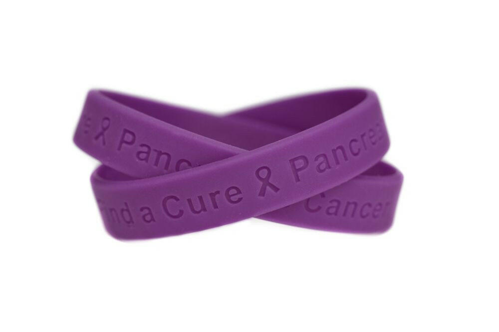 Find a Cure - Pancreatic Cancer purple wristband - Youth 7" - Support Store
