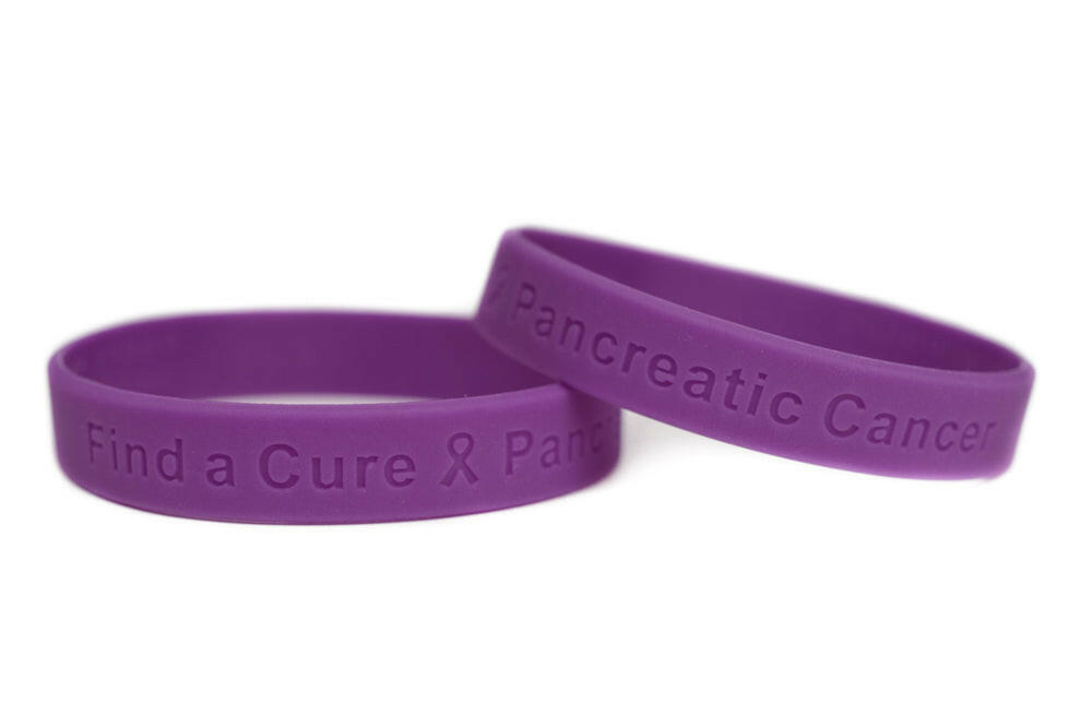 Find a Cure - Pancreatic Cancer purple wristband - Youth 7" - Support Store