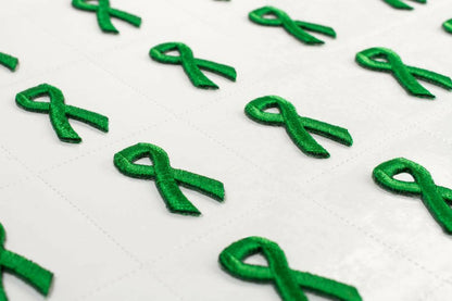 Green Ribbon Embroidered Stick-ons - 25-pack - Support Store