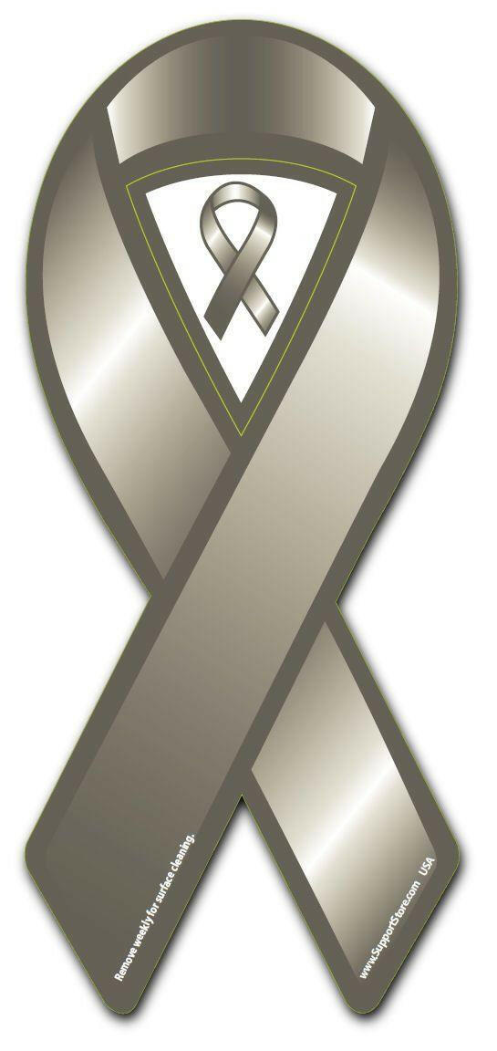 Grey Cause Awareness Ribbon Magnet - Support Store