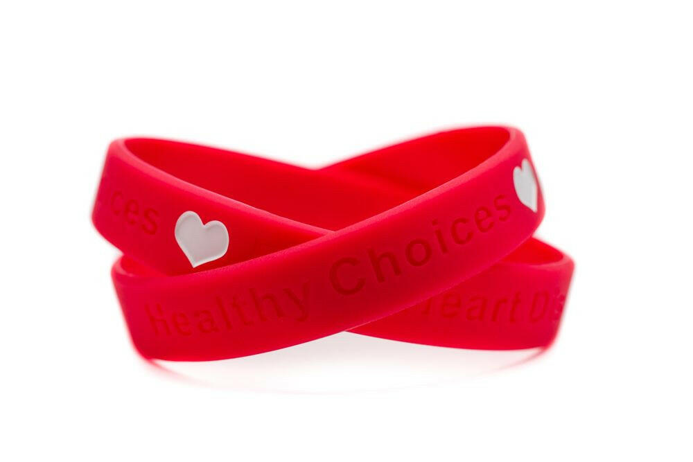 Healthy Choices - Fight Heart Disease wristband - Adult 8" - Support Store