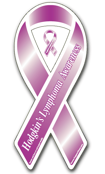 Hodgkins Lymphoma Awareness Purple Ribbon Magnet - Support Store