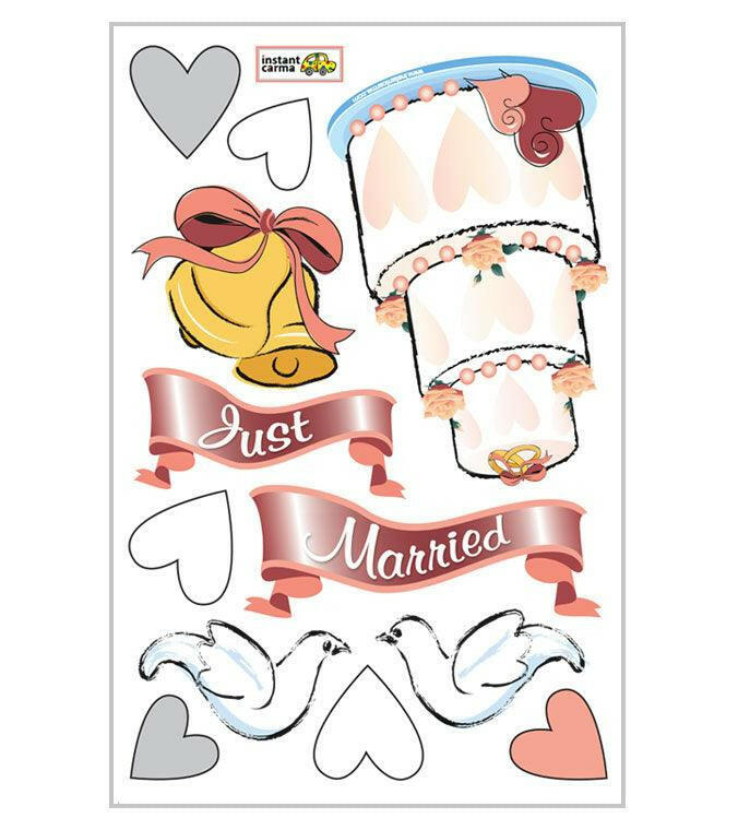 Just Married Wedding Car Magnet Set - Support Store