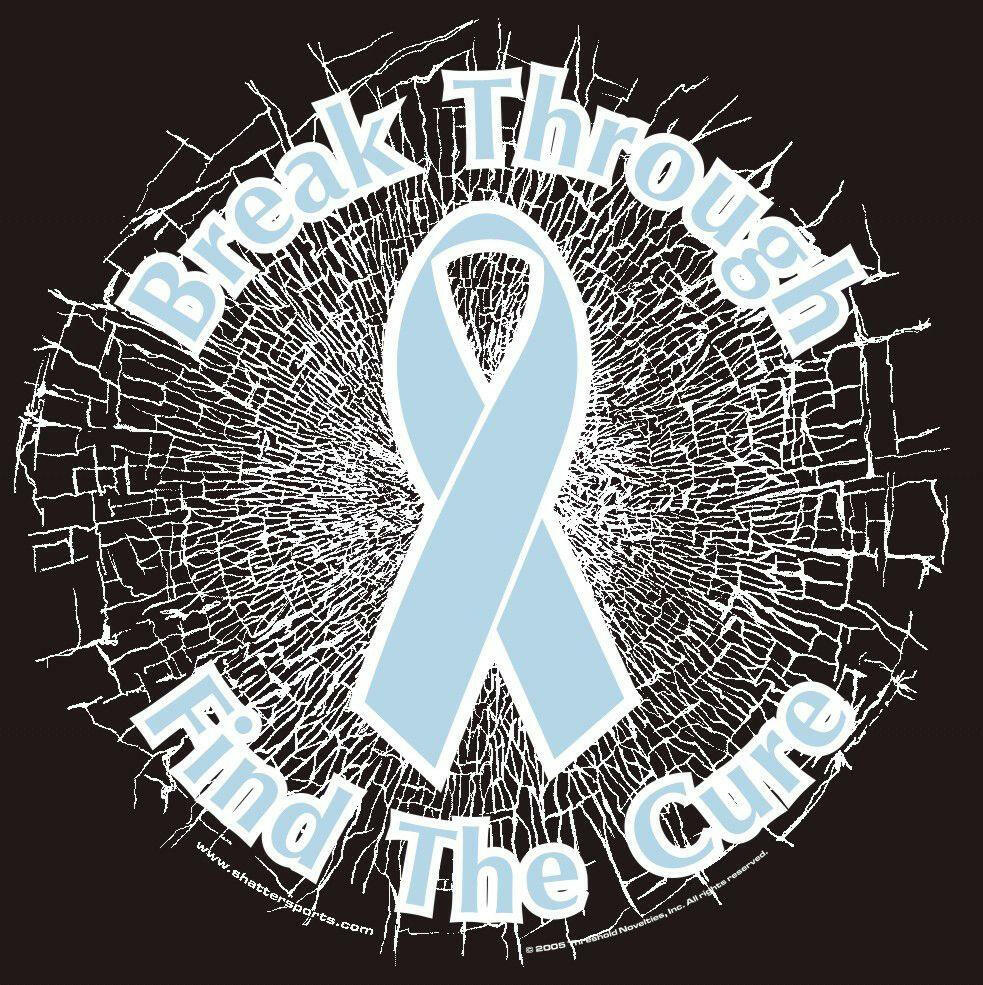 Light Blue Break Through...Find The Cure! Static Window Cling - Support Store
