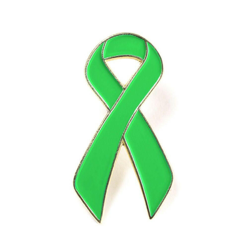 Lime Green Ribbon Lapel Pin - Support Store