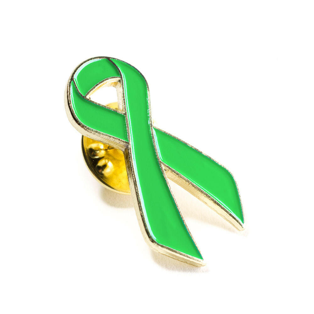 Lime Green Ribbon Lapel Pin - Support Store