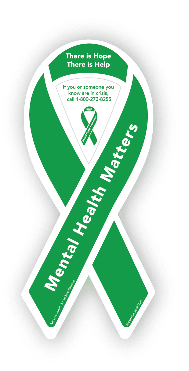 Mental Health Matters Green Ribbon Magnet - Support Store