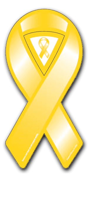 Mini Yellow Ribbon Car Magnet - 2" x 4" - Support Store