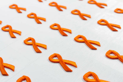 Orange Ribbon Embroidered Stick-ons - 25-pack - Support Store