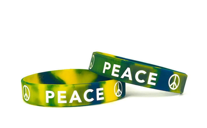 Peace Rubber Bracelet Wristband - Tie-Dye - Youth 7" - Support Store