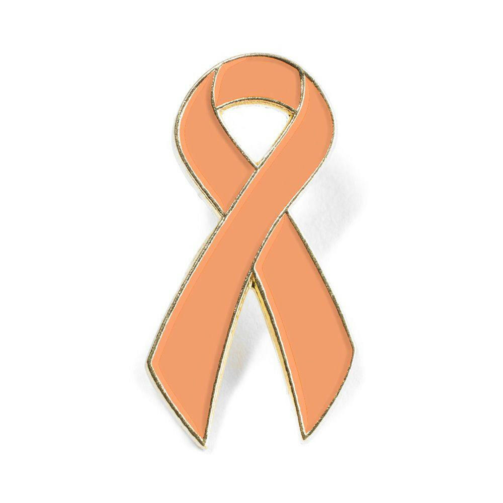 Peach Ribbon Lapel Pin - Support Store